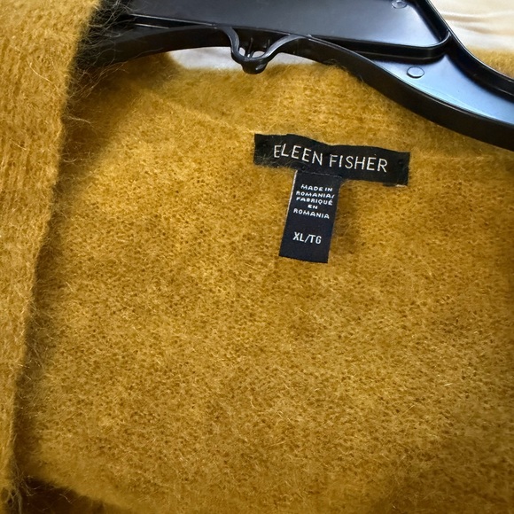 Eileen Fisher Mustard Button-Up Cardigan Size XL Wool,Mohair, Never worn. - Picture 8 of 10